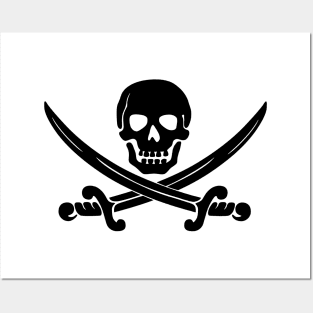 Pirate Skull Flag Logo Posters and Art